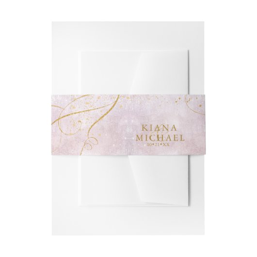 素晴らし線金ゴールド結婚抽象芸術V1曲線ID867 招待状ベリーバンド (正面例)