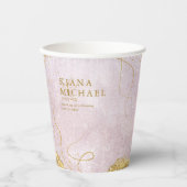 素晴らし線金ゴールド結婚抽象芸術V1曲線ID867 紙コップ (正面)