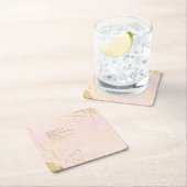 素晴らし線金ゴールド結婚抽象芸術V1赤面ID867 スクエアペーパーコースター (インサイチュ)