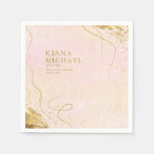 素晴らし線金ゴールド結婚抽象芸術V1赤面ID867 スタンダードカクテルナプキン (正面)