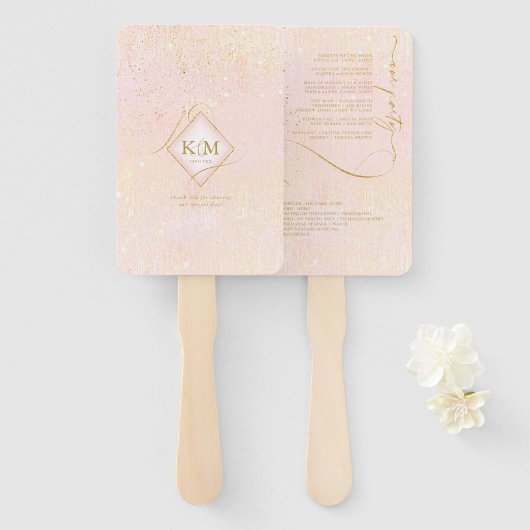 素晴らし線金ゴールド結婚抽象芸術V1赤面ID867 ハンドファン (正面&裏面)