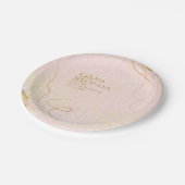 素晴らし線金ゴールド結婚抽象芸術V1赤面ID867 ペーパープレート (アングル)