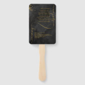 素晴らし線金ゴールド結婚抽象芸術V1黒ID867 ハンドファン (裏面)