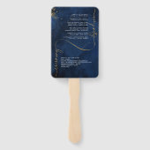 素晴らし線金ゴールド結婚抽象芸術V1 Navy ID867 ハンドファン (裏面)