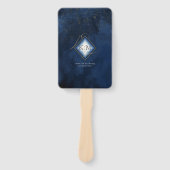 素晴らし線金ゴールド結婚抽象芸術V1 Navy ID867 ハンドファン (正面)