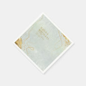 素晴らし線金ゴールド結婚抽象芸術V1 Sage ID867 スタンダードカクテルナプキン (角)