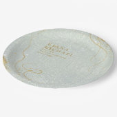 素晴らし線金ゴールド結婚抽象芸術V1 Sage ID867 ペーパープレート (アングル)