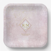 素晴らし線金ゴールド結婚抽象芸術V2ムーブID867 ペーパープレート (正面)