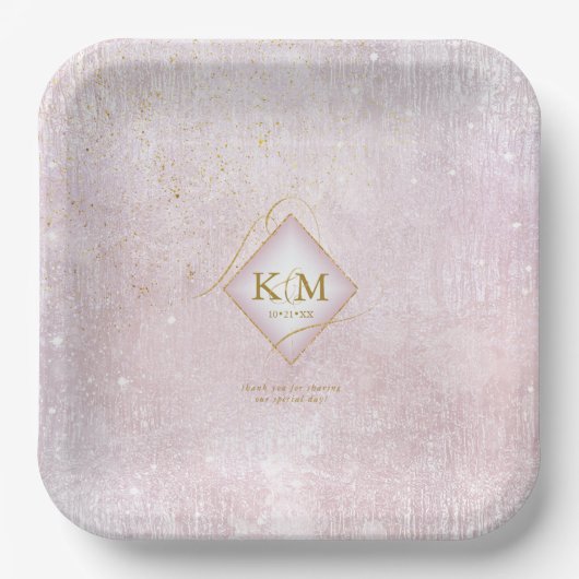 素晴らし線金ゴールド結婚抽象芸術V2ムーブID867 ペーパープレート (正面)