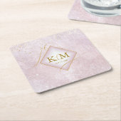 素晴らし線金ゴールド結婚抽象芸術V2曲線ID867 スクエアペーパーコースター (アングル)