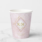 素晴らし線金ゴールド結婚抽象芸術V2曲線ID867 紙コップ (正面)