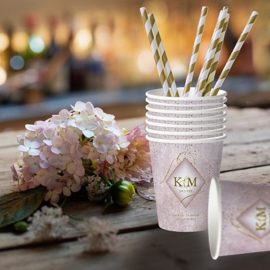 素晴らし線金ゴールド結婚抽象芸術V2曲線ID867 紙コップ