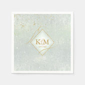 素晴らし線金ゴールド結婚抽象芸術V2 Sage ID867 スタンダードカクテルナプキン (正面)