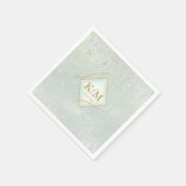 素晴らし線金ゴールド結婚抽象芸術V2 Sage ID867 スタンダードカクテルナプキン (角)