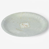 素晴らし線金ゴールド結婚抽象芸術V2 Sage ID867 ペーパープレート (アングル)