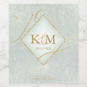 素晴らし線金ゴールド結婚抽象芸術V2 Sage ID867 ワインラベル (シングルラベル)