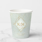 素晴らし線金ゴールド結婚抽象芸術V2 Sage ID867 紙コップ (正面)