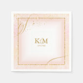 素晴らし線金ゴールド結婚抽象芸術V3赤面ID867 スタンダードカクテルナプキン (正面)