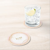 素晴らし線金ゴールド結婚抽象芸術V3赤面ID867 ラウンドペーパーコースター (インサイチュ)