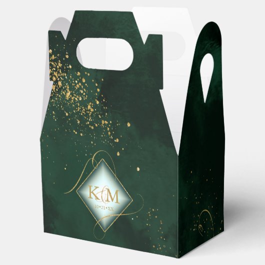 素晴らし線金ゴールド結婚抽象芸術V3 Green ID867 フェイバーボックス (オープン)