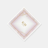 素晴らし線金ゴールド結婚抽象芸術V3 Mauve ID867 スタンダードカクテルナプキン (角)