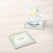 素晴らし線金ゴールド結婚抽象芸術V3 Sage ID867 スクエアペーパーコースター (インサイチュ)