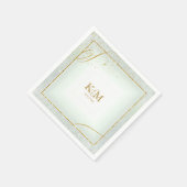 素晴らし線金ゴールド結婚抽象芸術V3 Sage ID867 スタンダードカクテルナプキン (角)