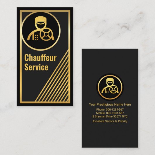 素晴らし縁ど金ゴールド枠の駆動 名刺 (正面/裏面)