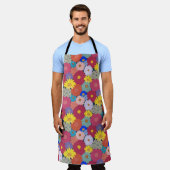 素晴らし美しいカラフル花 エプロン (着用した状態)