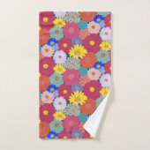 素晴らし美しいカラフル花 バスタオルセット (ハンドタオル)