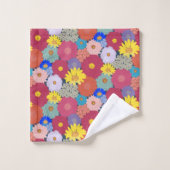 素晴らし美しいカラフル花 バスタオルセット (ウォッシュタオル)