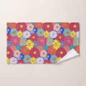 素晴らし美しいカラフル花 バスタオルセット (ハンドタオル)