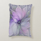 素晴らし美しいモダン抽象芸術フラクタルアートフラワー アクセントクッション (裏面(縦))