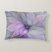 素晴らし美しいモダン抽象芸術フラクタルアートフラワー アクセントクッション (裏面)