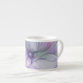 素晴らし美しいモダン抽象芸術フラクタルアートフラワー エスプレッソカップ (正面右)