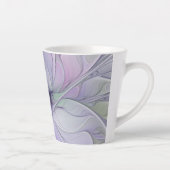 素晴らし美しいモダン抽象芸術フラクタルアートフラワー カフェラテマグ (右)