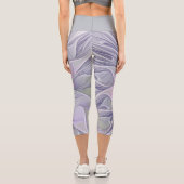 素晴らし美しいモダン抽象芸術フラクタルアートフラワー カプリレギンス (裏面)