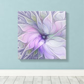 素晴らし美しいモダン抽象芸術フラクタルアートフラワー キャンバスプリント (インサイチュ (ウッドフロア))