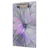 素晴らし美しいモダン抽象芸術フラクタルアートフラワー クリップボード (左)