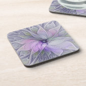 素晴らし美しいモダン抽象芸術フラクタルアートフラワー コースター (左側)