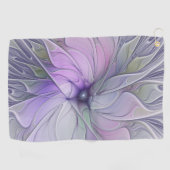 素晴らし美しいモダン抽象芸術フラクタルアートフラワー ゴルフタオル (横)