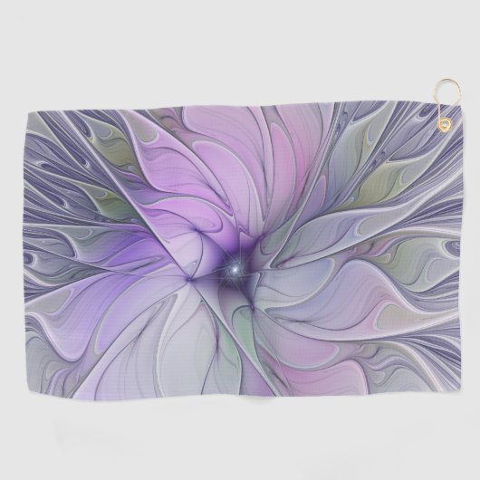 素晴らし美しいモダン抽象芸術フラクタルアートフラワー ゴルフタオル (横)
