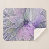 素晴らし美しいモダン抽象芸術フラクタルアートフラワー シェルパブランケット (正面(横))