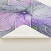 素晴らし美しいモダン抽象芸術フラクタルアートフラワー シェルパブランケット (3/4)