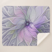 素晴らし美しいモダン抽象芸術フラクタルアートフラワー シェルパブランケット (正面(横))