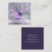 素晴らし美しいモダン抽象芸術フラクタルアートフラワー スクエア名刺 (正面/裏面)