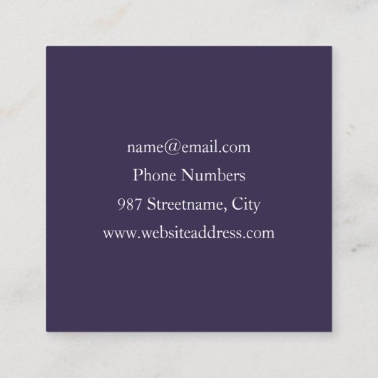 素晴らし美しいモダン抽象芸術フラクタルアートフラワー スクエア名刺 (裏面)