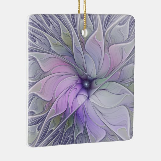 素晴らし美しいモダン抽象芸術フラクタルアートフラワー セラミックオーナメント (右)