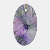 素晴らし美しいモダン抽象芸術フラクタルアートフラワー セラミックオーナメント (右)
