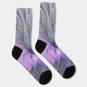素晴らし美しいモダン抽象芸術フラクタルアートフラワー ソックス (右)